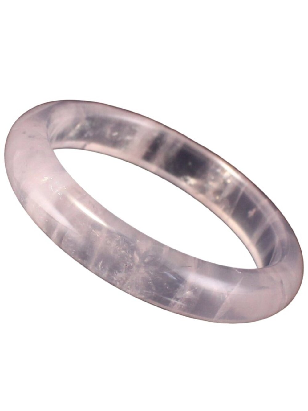 Natural Rose Quartz Bangle 44.61g 56.7mm ID Mozambique Pink Gemstone Certified